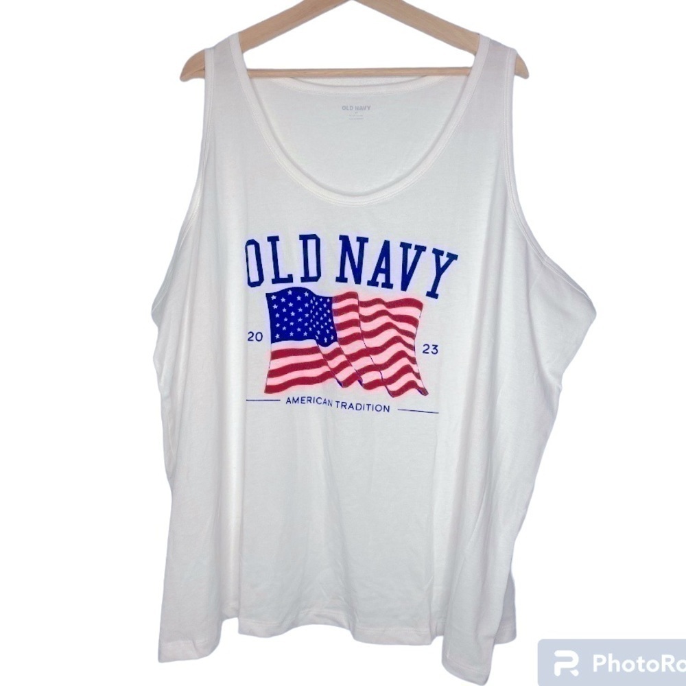 NWT OLD NAVY MATCH THE FAME CLASSIC AMERICAN FLAG TANK SIZE 4X